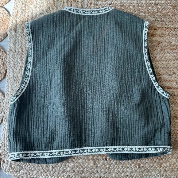 ZARA Embroidered Waistcoat – Size M (Ref. 6318/042/505) - Picture 14 of 16